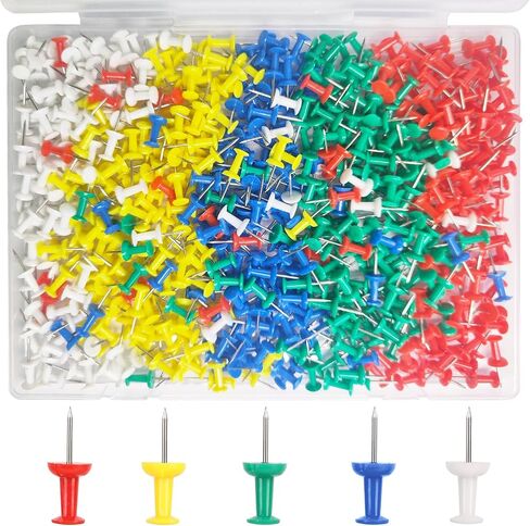 500 Pack Push Pins Tacks, Colored Map ​Push Pins, Plastic Head, Steel Point, Thumb Tacks for Cork Board, Bulletin Board, Map Pins, Photo Hanging Tacks at Homes, Schools and Offices in Saudi Arabia