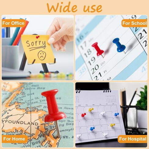 500 Pack Push Pins Tacks, Colored Map ​Push Pins, Plastic Head, Steel Point, Thumb Tacks for Cork Board, Bulletin Board, Map Pins, Photo Hanging Tacks at Homes, Schools and Offices in Saudi Arabia