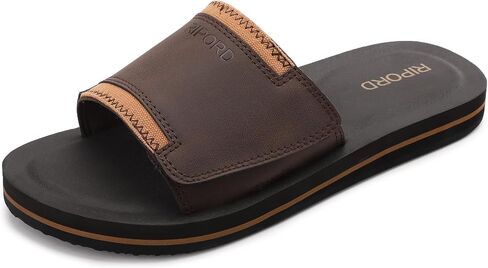 Mens Adjustable Slides Sandals Slip On Sandals Comfortable Athletic Anti-Slip Slides in Saudi Arabia