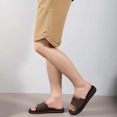 Mens Adjustable Slides Sandals Slip On Sandals Comfortable Athletic Anti-Slip Slides in Saudi Arabia