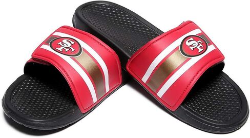 FOCO Men's NFL Team Logo Sport Legacy Stripe Slide Sandals in Saudi Arabia
