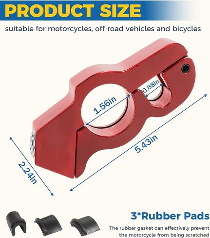 Motorcycle Lock,Car Accessories Throttle Lock,Motorcycle Locks Anti Theft,Motorcycle Brake Lock,Motorcycle Wheel Lock,Motorcycle Locks,Suitable for Motorcycles,Mopeds, ATV,Bicycles,Etc (Red) in Saudi Arabia