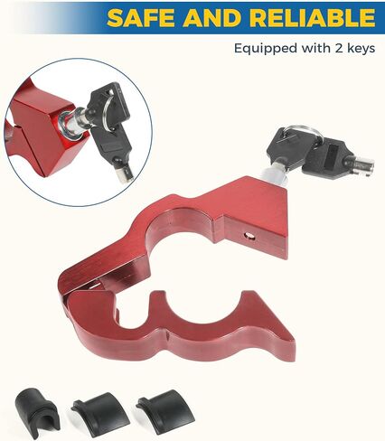 Motorcycle Lock,Car Accessories Throttle Lock,Motorcycle Locks Anti Theft,Motorcycle Brake Lock,Motorcycle Wheel Lock,Motorcycle Locks,Suitable for Motorcycles,Mopeds, ATV,Bicycles,Etc (Red) in Saudi Arabia
