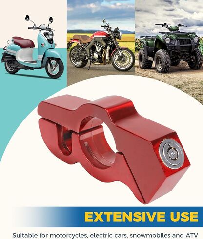 Motorcycle Lock,Car Accessories Throttle Lock,Motorcycle Locks Anti Theft,Motorcycle Brake Lock,Motorcycle Wheel Lock,Motorcycle Locks,Suitable for Motorcycles,Mopeds, ATV,Bicycles,Etc (Red) in Saudi Arabia