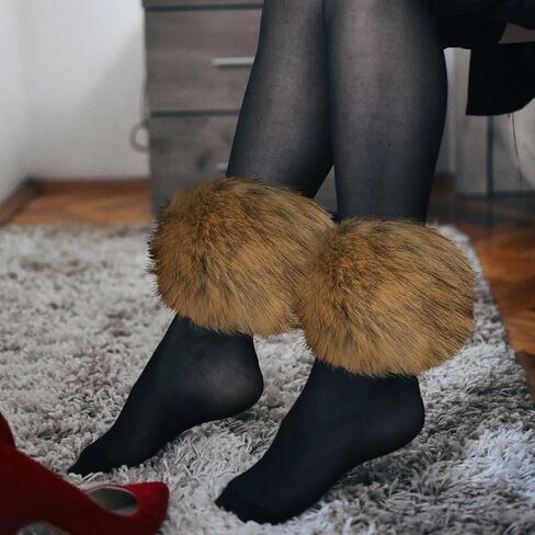 Faux Fur Wrist Cuffs, Soft Fuzzy Cuff Warmers Fur Cuffs for Sleeves Winter Furry Short Arm Warmers Stretch in Saudi Arabia