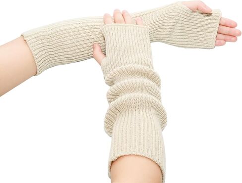Lilaly 1 Pair Arm Warmers, Therian Arm Warmers, Fingerless Gloves for Women, Hand Warmers Glove (100% Polyester) in Kuwait