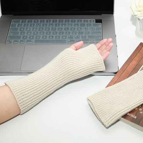 Lilaly 1 Pair Arm Warmers, Therian Arm Warmers, Fingerless Gloves for Women, Hand Warmers Glove (100% Polyester) in Kuwait