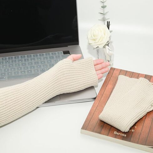 Lilaly 1 Pair Arm Warmers, Therian Arm Warmers, Fingerless Gloves for Women, Hand Warmers Glove (100% Polyester) in Kuwait