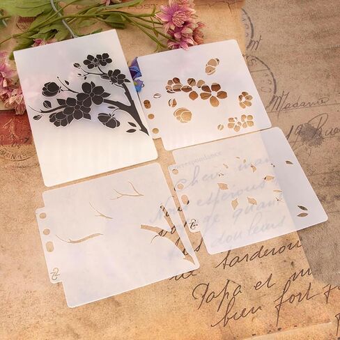 4pcs Flower & Branch Pattern Embossing Folders for Card and Plates Scrapbooking/Card Making Tools with Shield Plate EM12 in Kuwait