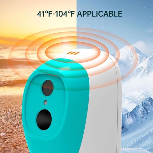 مقياس حرارة للجبهة بدون لمس، قراءة دقيقة واحدة ومؤشر 3 ألوان، مقياس حرارة بالأشعة تحت الحمراء 2 في 1 للبالغين والأطفال مع إنذار للحمى ومؤشر للأشعة الزرقاء، أسود in Kuwait