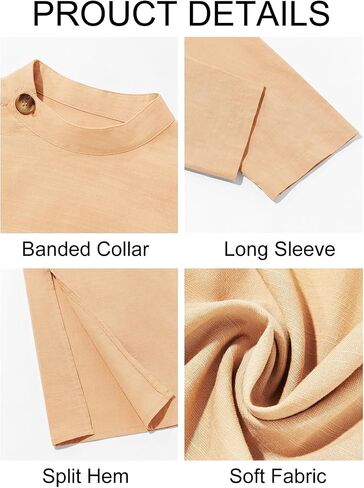 Runcati Mens Kaftan Thobe Button Down Long Sleeve Robe Casual Henley Shirt Cotton Muslim Gown Kurta Tops in Saudi Arabia