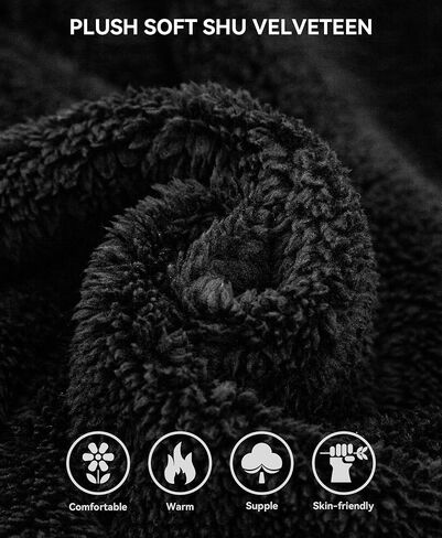 رداء Yoimira للرجال مع غطاء للرأس، رداء طويل من الصوف المخملي كبير وطويل للرجال، رداء حمام كامل الطول مريح ودافئ مع جيوب in Kuwait