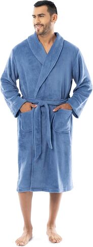 Fruit of the Loom Mens Solid Plush Fleece Robe in Saudi Arabia