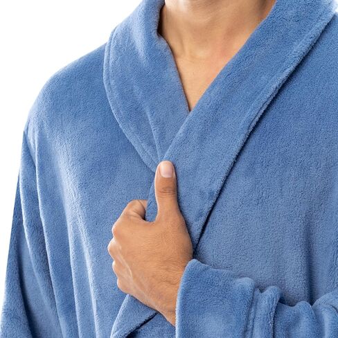Fruit of the Loom Mens Solid Plush Fleece Robe in Saudi Arabia