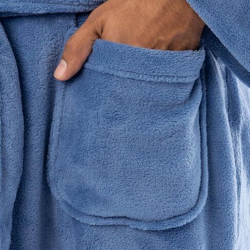 Fruit of the Loom Mens Solid Plush Fleece Robe in Saudi Arabia