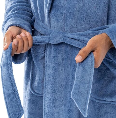 Fruit of the Loom Mens Solid Plush Fleece Robe in Saudi Arabia