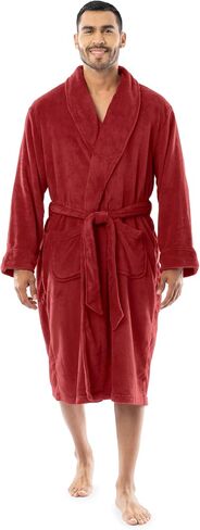 Fruit of the Loom Mens Solid Plush Fleece Robe in Saudi Arabia