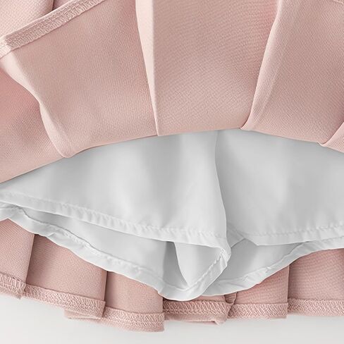 NNJXD Girl Pleated Skort Tennis Skirt with Shorts Stretch Waist Girls Skater Culottes in Saudi Arabia