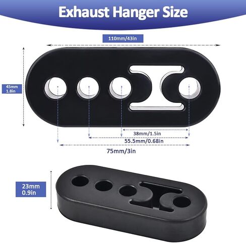 KDP Four Holes Exhaust Hanger Rubber Insulator Muffler Bracket Bushing Mount 4 Holes 12mm (0.47") Hole Size, Black Color Universal Automotive Use 2PCS in Saudi Arabia