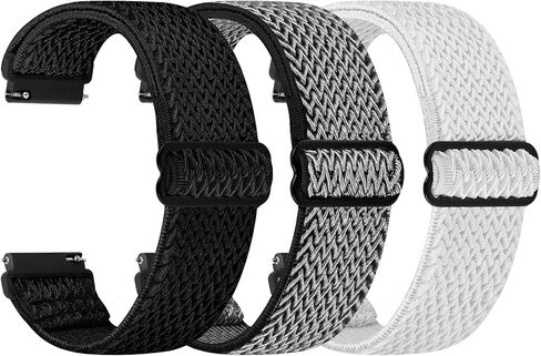 Solo Loop Watch Band - Choice of Width -18mm 19mm 20mm 22mm Watch Bands, Quick Release Adjustable Elastic Nylon Strap Replacement Wristband for Men Women in Saudi Arabia