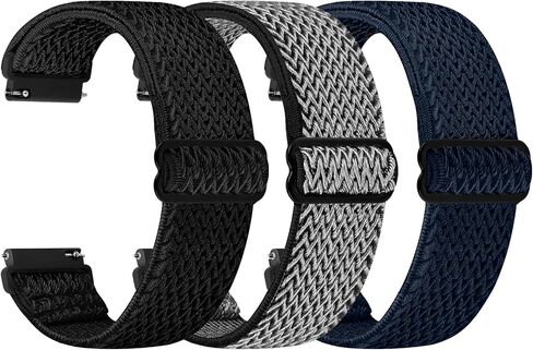 Solo Loop Watch Band - Choice of Width -18mm 19mm 20mm 22mm Watch Bands, Quick Release Adjustable Elastic Nylon Strap Replacement Wristband for Men Women in Saudi Arabia