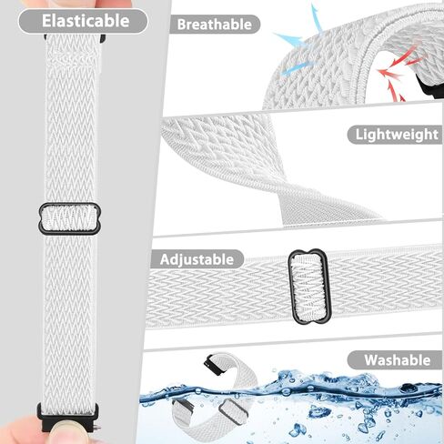 Solo Loop Watch Band - Choice of Width -18mm 19mm 20mm 22mm Watch Bands, Quick Release Adjustable Elastic Nylon Strap Replacement Wristband for Men Women in Saudi Arabia
