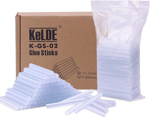 200 قطعة من أعواد الصمغ الساخنة بالحجم الكامل من KeLDE، مقاس 0.43 × 4 بوصة، متوافقة مع معظم مسدسات الغراء، للحرفية الإبداعية، والإصلاحات السريعة أو التثبيت in Kuwait