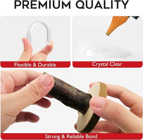 200 قطعة من أعواد الصمغ الساخنة بالحجم الكامل من KeLDE، مقاس 0.43 × 4 بوصة، متوافقة مع معظم مسدسات الغراء، للحرفية الإبداعية، والإصلاحات السريعة أو التثبيت in Kuwait