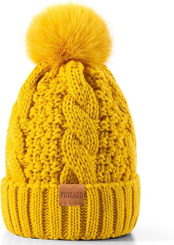 Women's Winter Pompom Beanie Warm and Cozy Knit Hat Fleece Lining Skull Cap for Women in Saudi Arabia