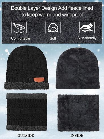 Toulite 96 Pcs Winter Beanie Caps Scarf Gloves and Socks Set Warm Fleece Lined Knitted Hat Neck Gaiter Gloves Sock Women Bulk in Saudi Arabia