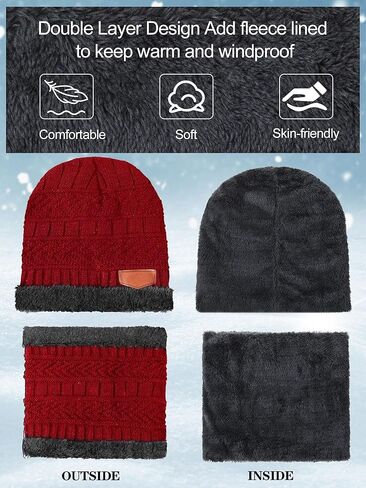 Toulite 96 Pcs Winter Beanie Caps Scarf Gloves and Socks Set Warm Fleece Lined Knitted Hat Neck Gaiter Gloves Sock Women Bulk in Saudi Arabia