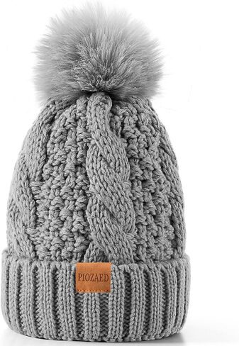 Women's Winter Pompom Beanie Warm and Cozy Knit Hat Fleece Lining Skull Cap for Women in Saudi Arabia