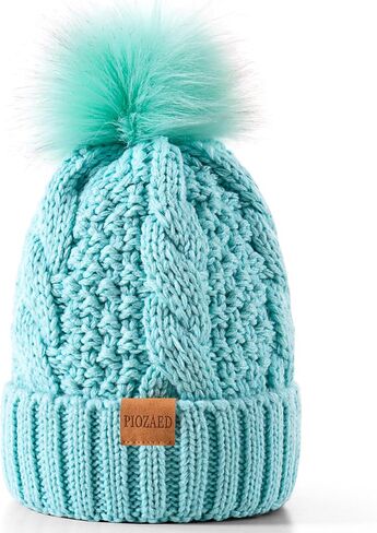 Women's Winter Pompom Beanie Warm and Cozy Knit Hat Fleece Lining Skull Cap for Women in Saudi Arabia
