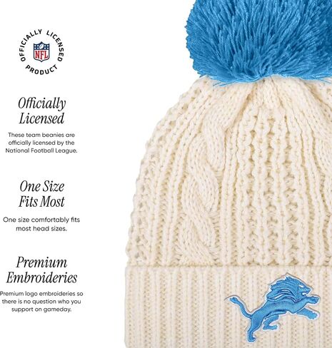 FOCO Women's NFL Team Logo Cable Knit Pom Beanie Hat in Saudi Arabia