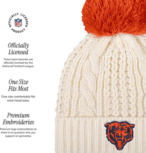 FOCO Women's NFL Team Logo Cable Knit Pom Beanie Hat in Saudi Arabia