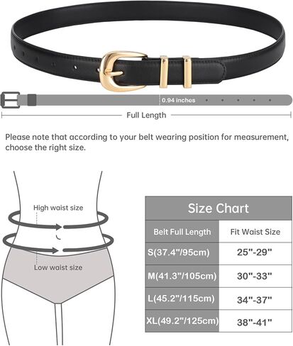 ALAIX Women's Leather Belt for Jeans Pants Dress Black Leather Belt with Gold/Silver Buckle Fashion Jeans Belts for Women in Kuwait