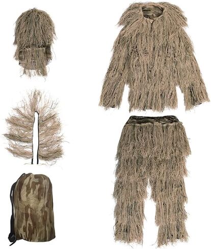NINAT Ghillie Suit Camo 3D Leafy Gear الغابة الصيد التمويه الملابس 4 قطعة + حقيبة الكبار والأطفال in Kuwait