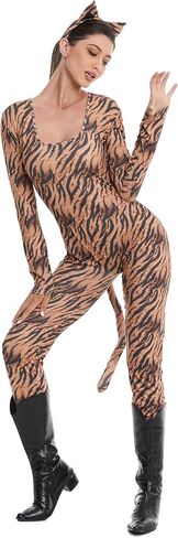 HSCTEK Women’s 2 Piece Wild Animal Catsuit Costume in Kuwait