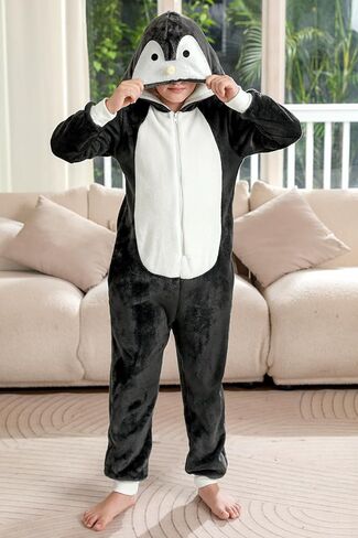 بدلة قطعة واحدة لطيفة بغطاء للرأس للأطفال من الجنسين من BesserBay للهالوين والبطريق من 4 إلى 12 سنة in Kuwait