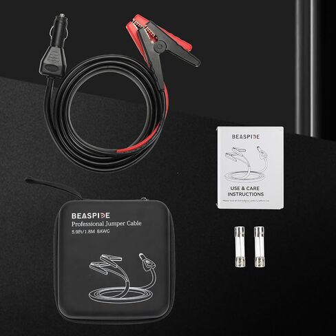 Beaspire Jumper Cables for Jackery 12V 10A Energy Storage Battery/Portable Power Station, Universal Car Charging Adapter 5.9FT 8AWG Cable Power Tool Line with Carry Bag Included in Saudi Arabia