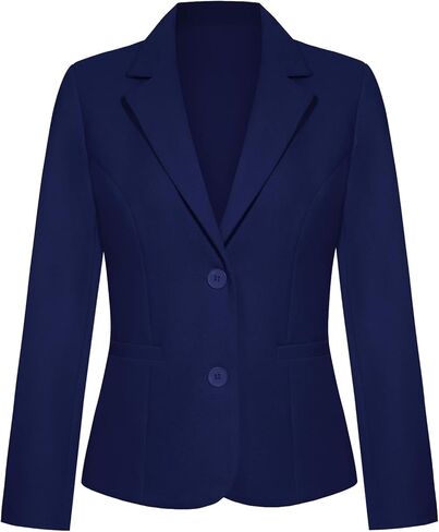 Women's Blazer Jackets Buttons Open Front Long Sleeve Notch Collar Professional Suit Blazers with Pockets in Kuwait
