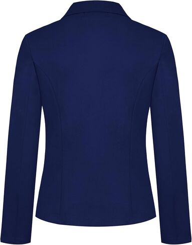 Women's Blazer Jackets Buttons Open Front Long Sleeve Notch Collar Professional Suit Blazers with Pockets in Kuwait