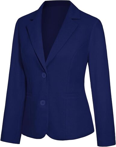 Women's Blazer Jackets Buttons Open Front Long Sleeve Notch Collar Professional Suit Blazers with Pockets in Kuwait
