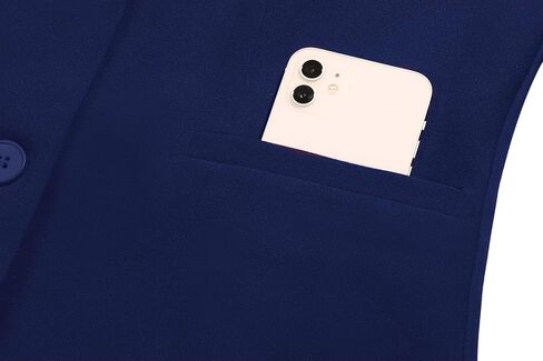 Women's Blazer Jackets Buttons Open Front Long Sleeve Notch Collar Professional Suit Blazers with Pockets in Kuwait