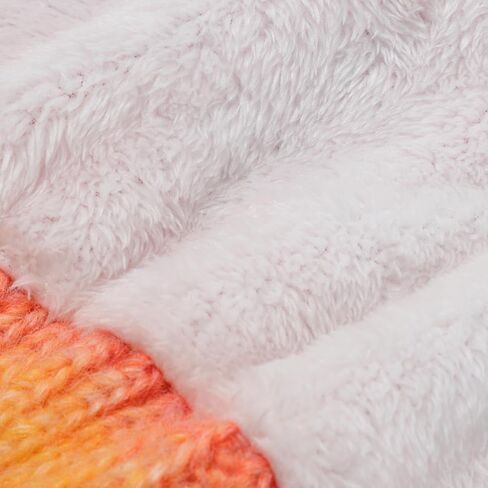 Kids Knit Slouchy Beanie Girls Winter Hat Warm Fleece Lined Pom Pom Cap, Multicolor in Kuwait