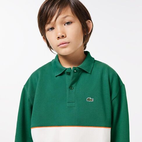 Lacoste Boys Long Sleeve Cotton Piqu頃olorblock Polo in Saudi Arabia
