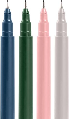 Poppin Fineliner Felt Tip Pens, Smooth Flow, Long Lasting Black Ink, Fine Point Tip, Ideal for Writing, Journaling, Sketching, Assorted Colors, Set of 4 (Assorted Velvet) in Saudi Arabia