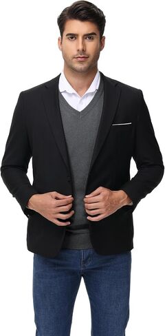 Ficerd 2 Pack Men's V Neck Long Sleeve Sweater Business Casual Slim Fit Pullover Fall Winter Lightweight Soft Sweaters in Saudi Arabia
