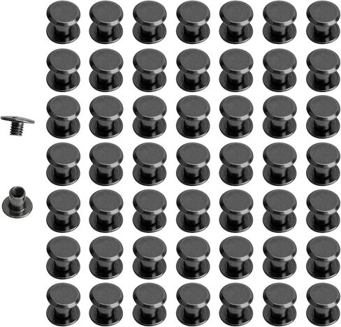 AnRui 100 Sets M5×20mm Chicago Screws, Fasteners Rivets Cross Binding Screw Connectors Steel for Leather Belt Scrapbook Photo Albums Crafting, Antique Bronze in Saudi Arabia