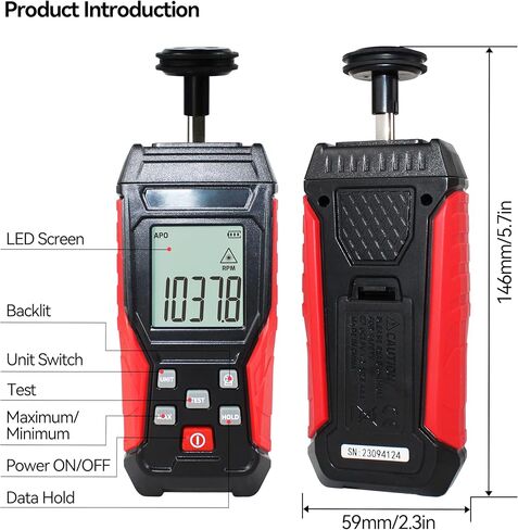 HFS(R) مقياس سرعة الدوران الرقمي عدم الاتصال RPM Tach مستشعر الصور بالليزر 3 ~ 100000 دورة في الدقيقة دقة مقياس RPM علامة in Kuwait